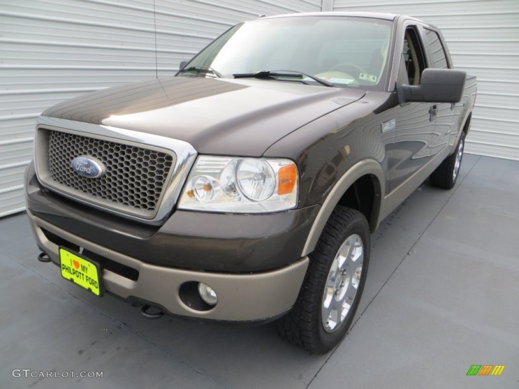 2006 F150 Lariat SuperCrew 4x4 - Dark Stone Metallic / Tan photo #7