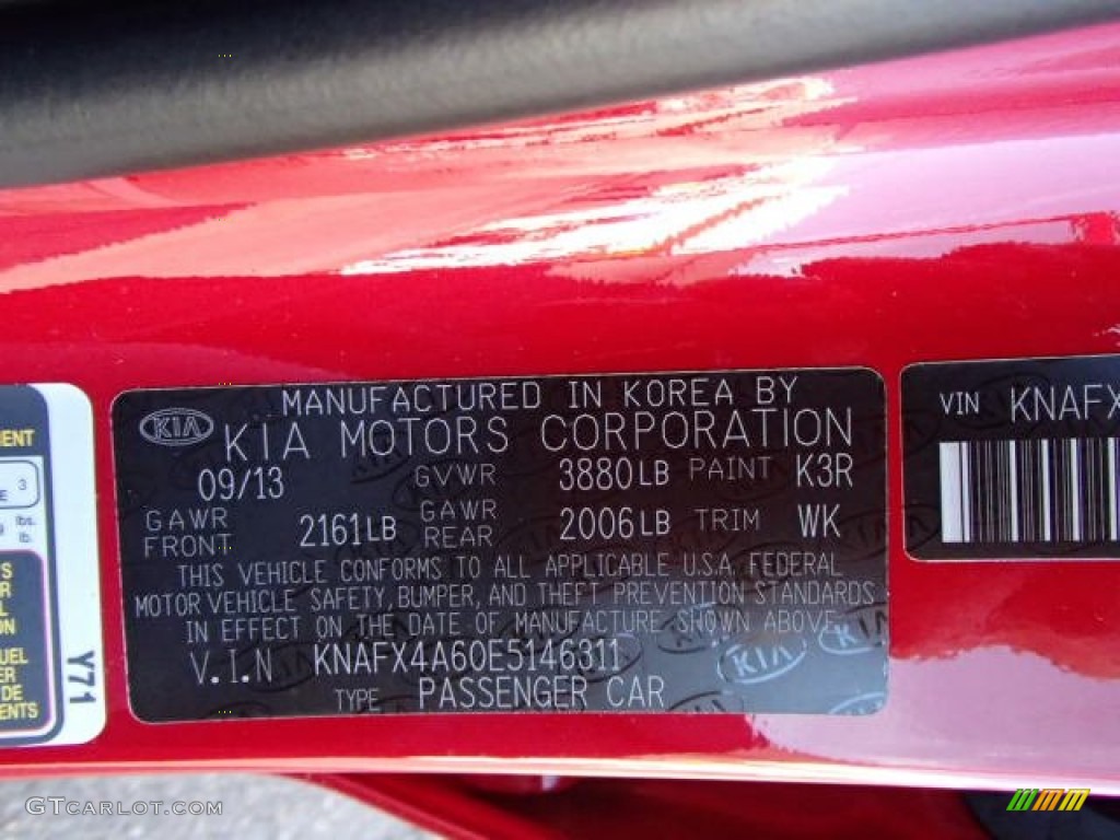 2014 Kia Forte LX Color Code Photos