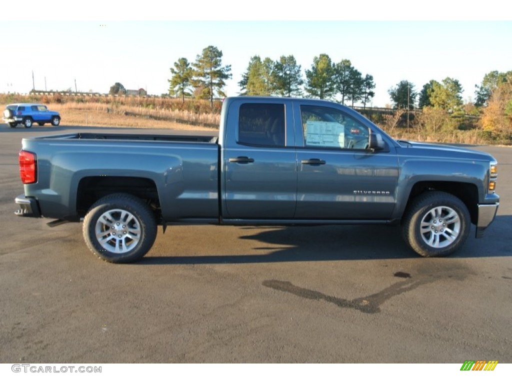 2014 Silverado 1500 LT Double Cab - Blue Granite Metallic / Jet Black photo #6