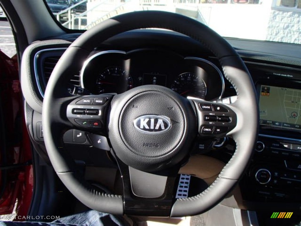 2014 Kia Optima SX Turbo Black Steering Wheel Photo #87947988