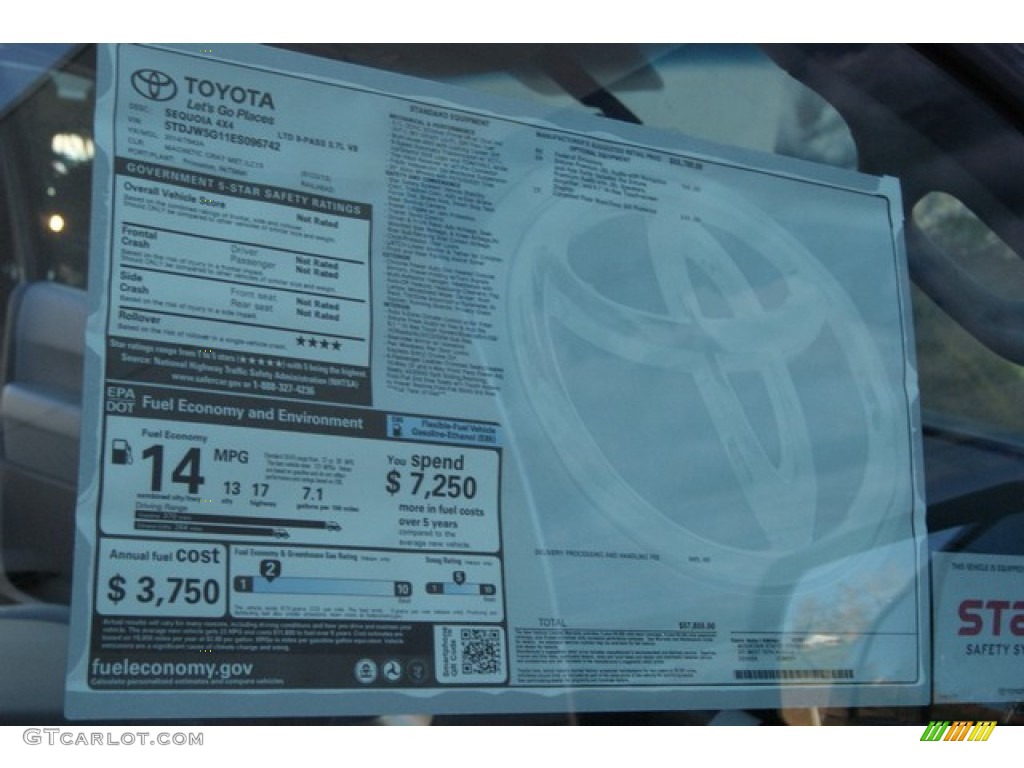 2014 Toyota Sequoia Limited 4x4 Window Sticker Photo #87949050