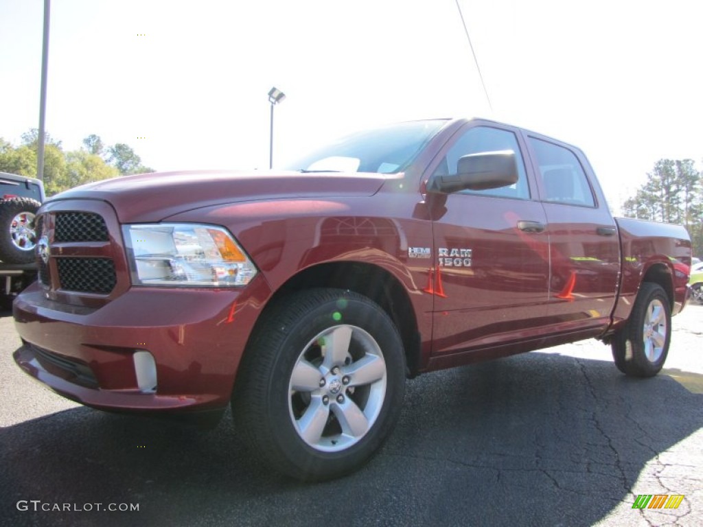 2013 1500 Express Crew Cab - Deep Cherry Red Pearl / Black/Diesel Gray photo #3
