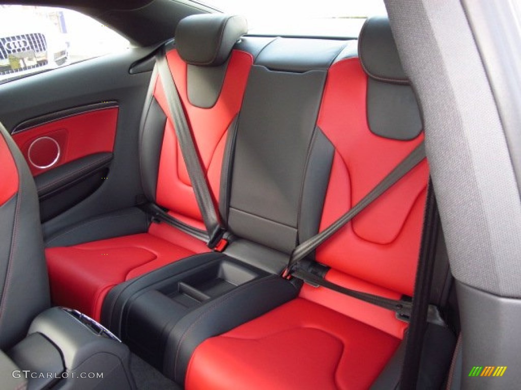 Black/Magma Red Interior 2014 Audi S5 3.0T Prestige quattro Coupe Photo #87955263