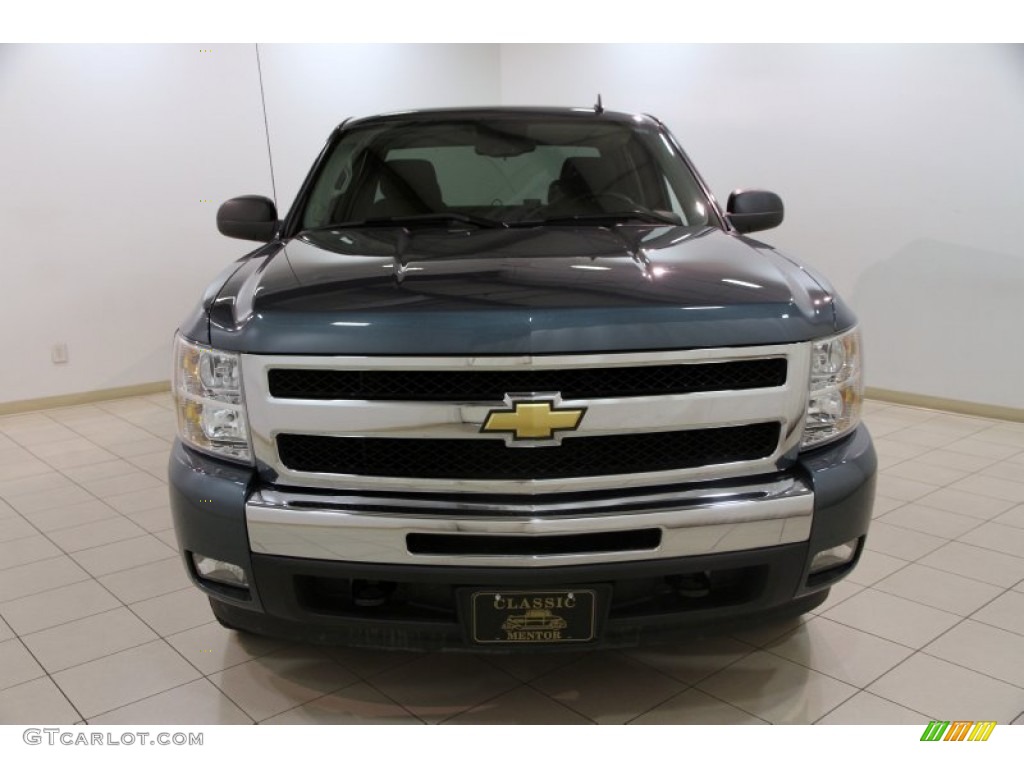 2011 Silverado 1500 LT Extended Cab 4x4 - Blue Granite Metallic / Ebony photo #2