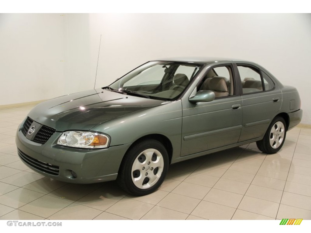 2005 Sentra 1.8 - Jaded Green / Taupe photo #3