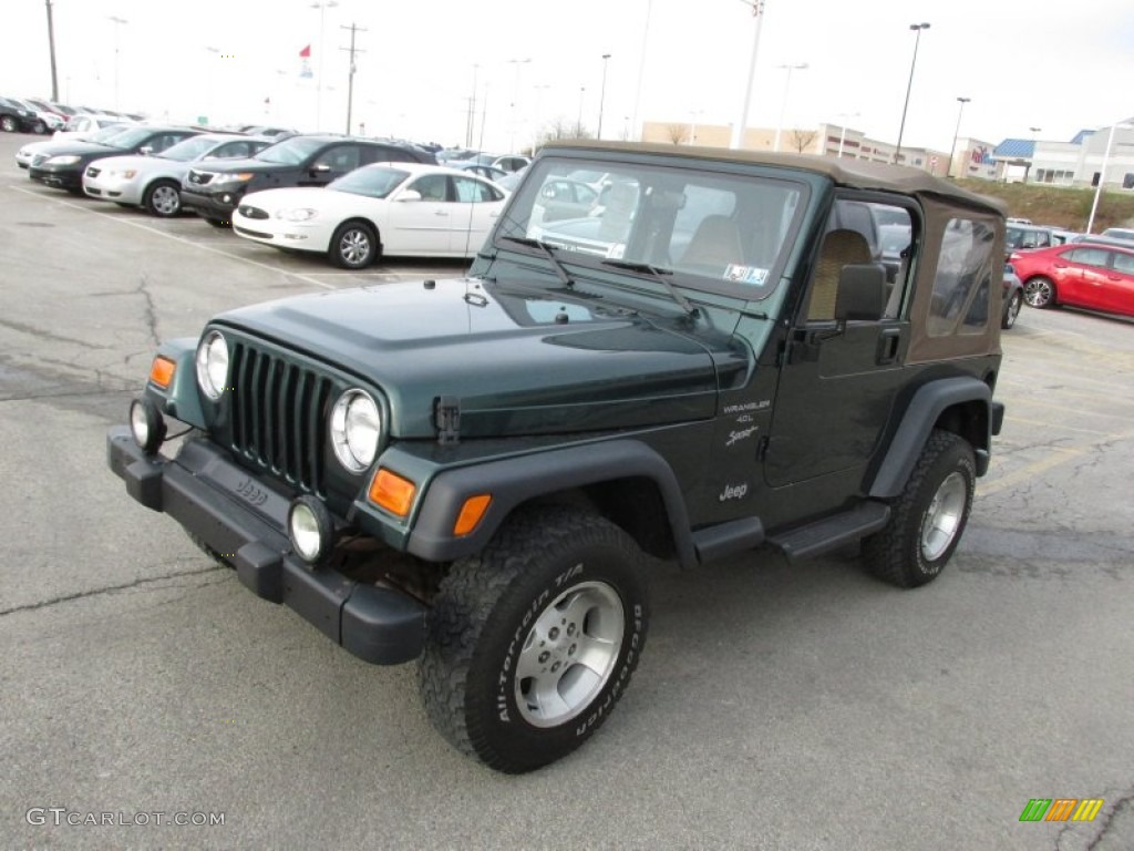 2000 Wrangler Sport 4x4 - Forest Green Pearl / Camel photo #4