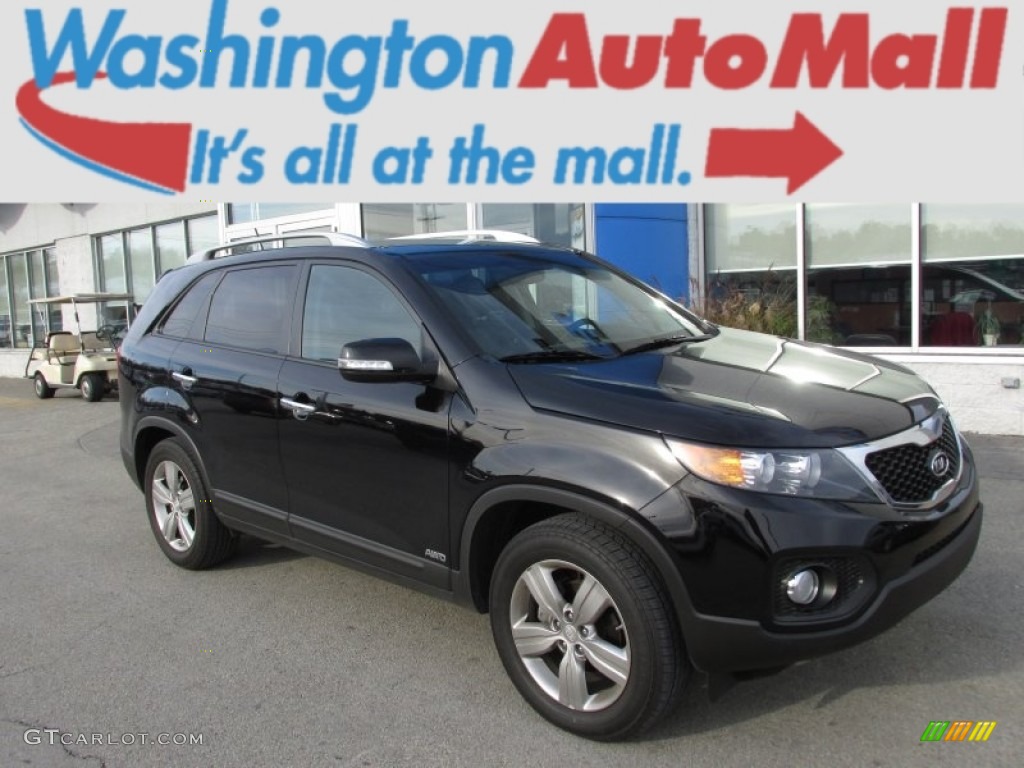 2013 Sorento EX V6 AWD - Ebony Black / Black photo #1