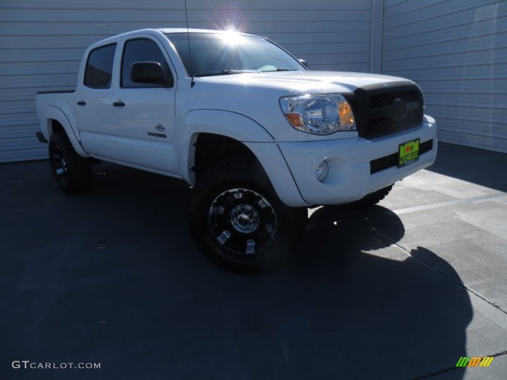 2011 Tacoma V6 SR5 PreRunner Double Cab - Super White / Graphite Gray photo #1