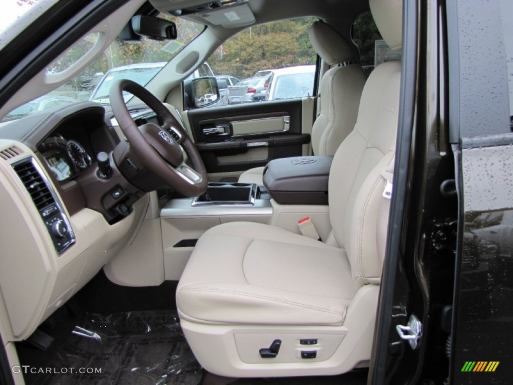 2014 1500 Laramie Crew Cab - Black Gold Pearl Coat / Canyon Brown/Light Frost Beige photo #7