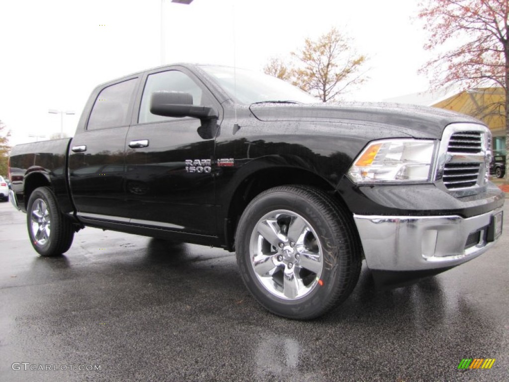 2014 1500 Big Horn Crew Cab - Black / Black/Diesel Gray photo #4