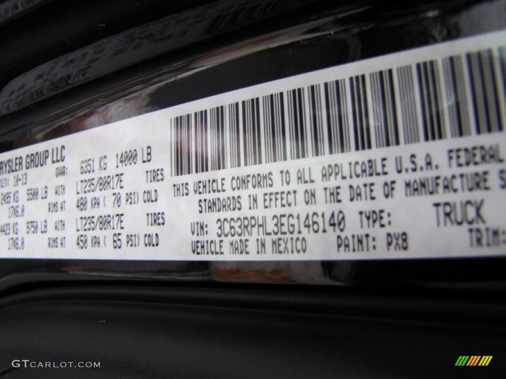 2014 3500 Color Code PX8 for Black Photo #87973188