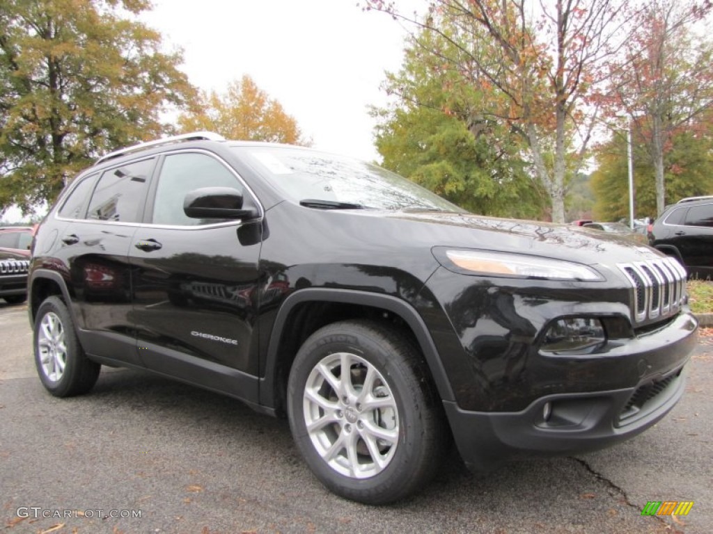 Brilliant Black Crystal Pearl 2014 Jeep Cherokee Latitude Exterior Photo #87975459