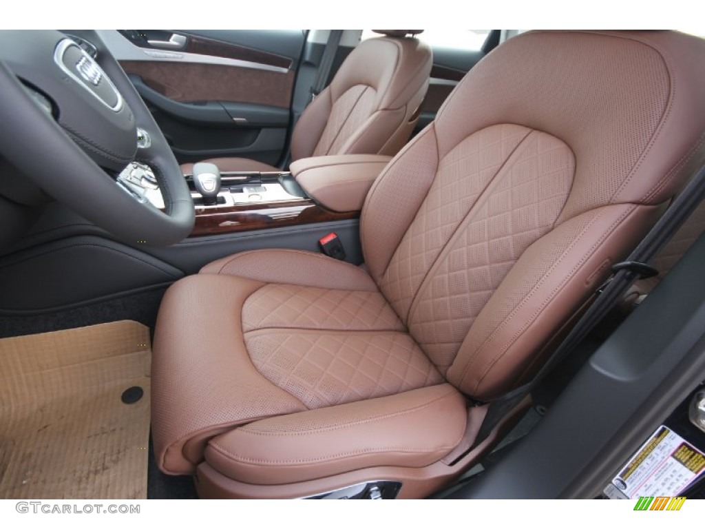 Nougat Brown Interior 2014 Audi A8 3.0T quattro Photo #87975475