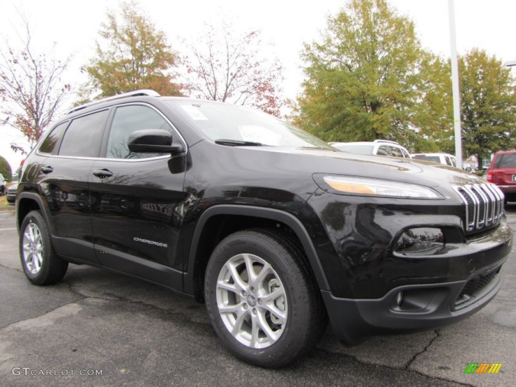 Brilliant Black Crystal Pearl 2014 Jeep Cherokee Latitude Exterior Photo #87975900