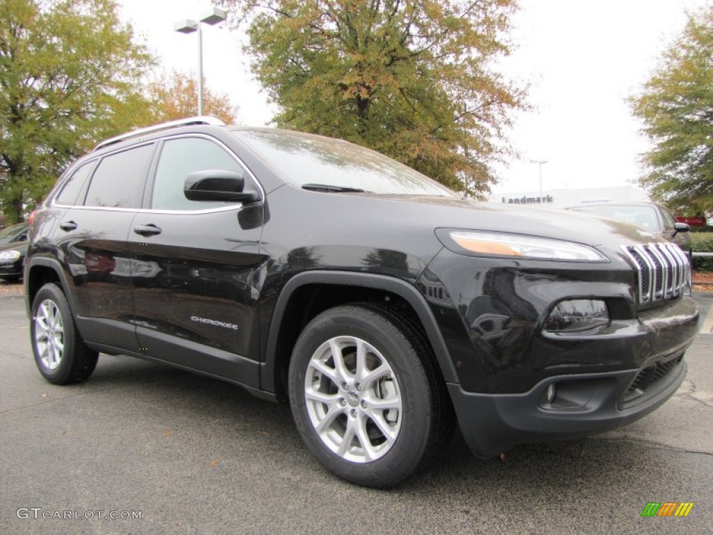 Brilliant Black Crystal Pearl 2014 Jeep Cherokee Latitude Exterior Photo #87976851