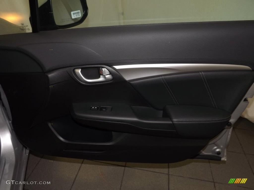 2013 Civic EX-L Sedan - Alabaster Silver Metallic / Black photo #30