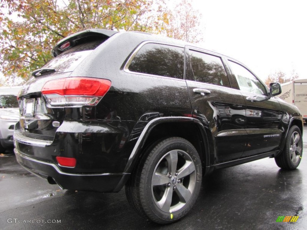 2014 Grand Cherokee Overland - Brilliant Black Crystal Pearl / Overland Nepal Jeep Brown Light Frost photo #3