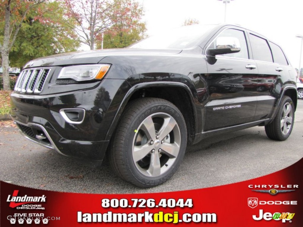 2014 Grand Cherokee Overland 4x4 - Brilliant Black Crystal Pearl / Overland Nepal Jeep Brown Light Frost photo #1