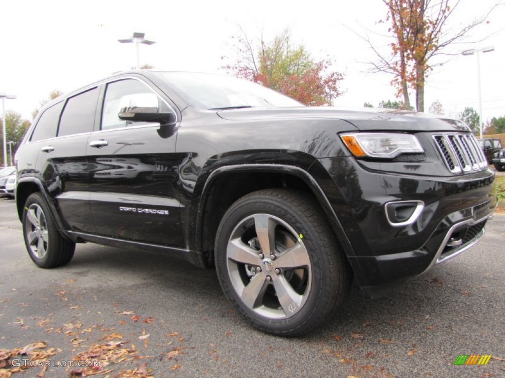 Brilliant Black Crystal Pearl 2014 Jeep Grand Cherokee Overland 4x4 Exterior Photo #87978333