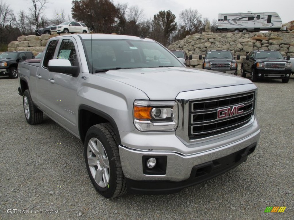 2014 Sierra 1500 SLE Double Cab 4x4 - Quicksilver Metallic / Jet Black photo #2