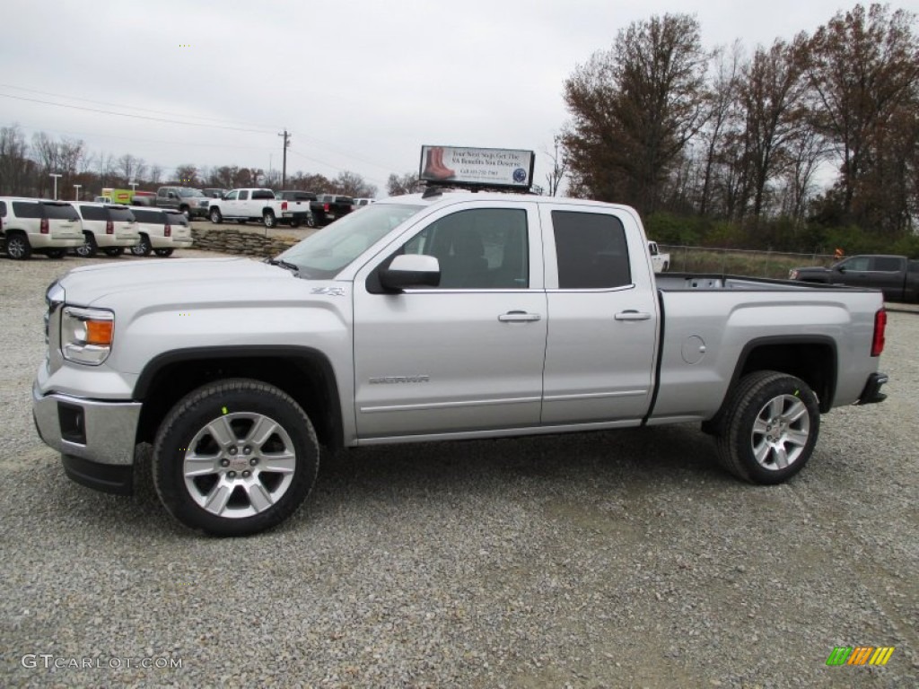 2014 Sierra 1500 SLE Double Cab 4x4 - Quicksilver Metallic / Jet Black photo #4