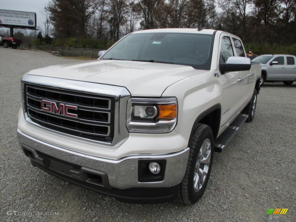 2014 Sierra 1500 SLT Crew Cab 4x4 - White Diamond Tricoat / Cocoa/Dune photo #3