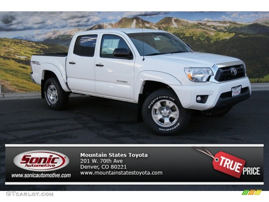 2014 Tacoma V6 TRD Double Cab 4x4 - Super White / Graphite photo #1