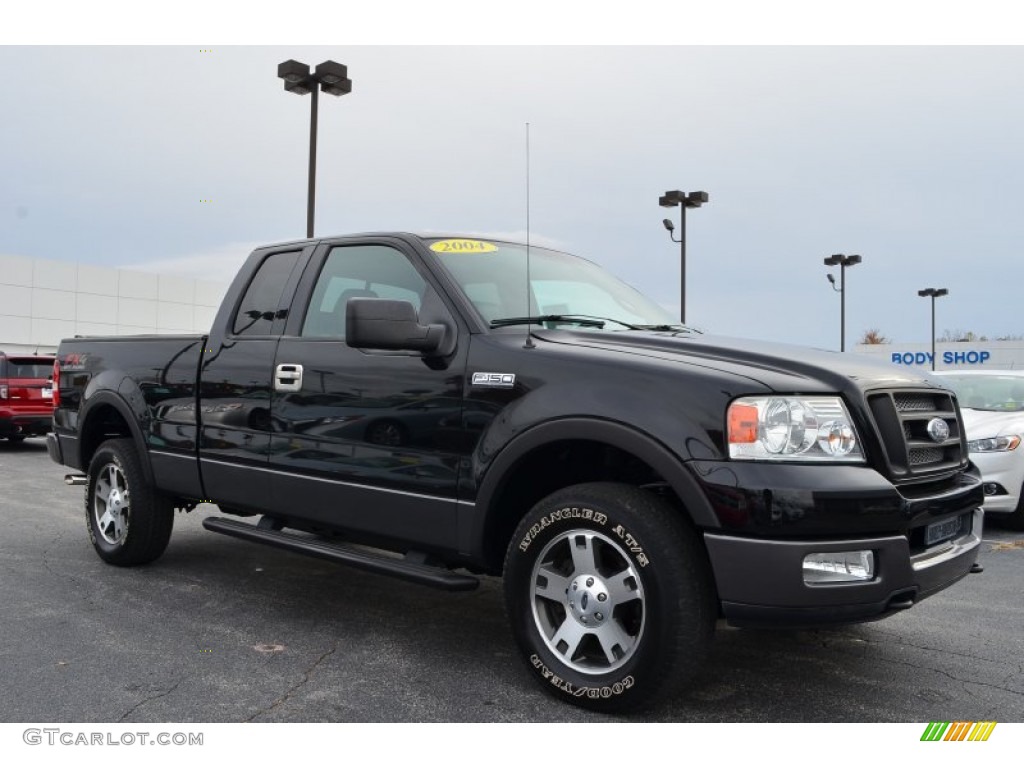 2004 F150 FX4 SuperCab 4x4 - Black / Black/Medium Flint photo #1