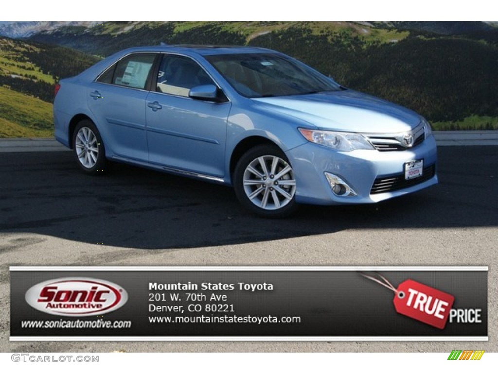 2014 Camry XLE V6 - Clearwater Blue Metallic / Ash photo #1