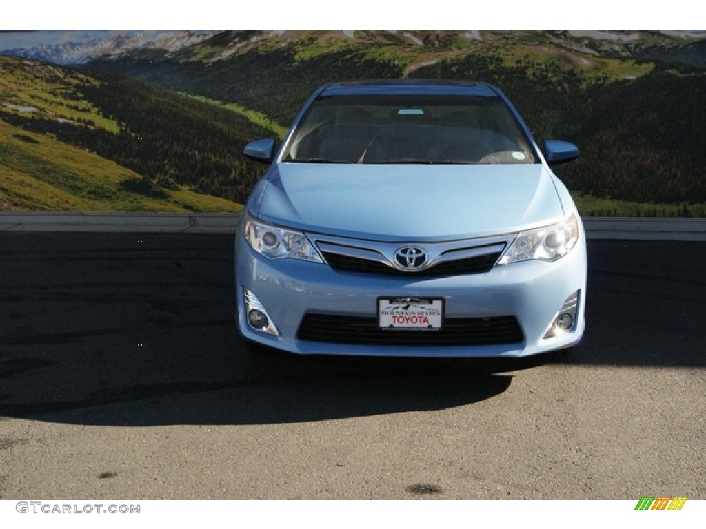 2014 Camry XLE V6 - Clearwater Blue Metallic / Ash photo #2