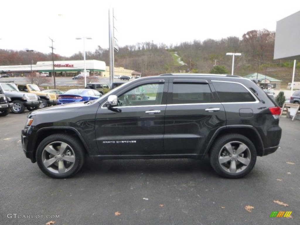 2014 Grand Cherokee Overland 4x4 - Brilliant Black Crystal Pearl / Overland Morocco Black photo #2