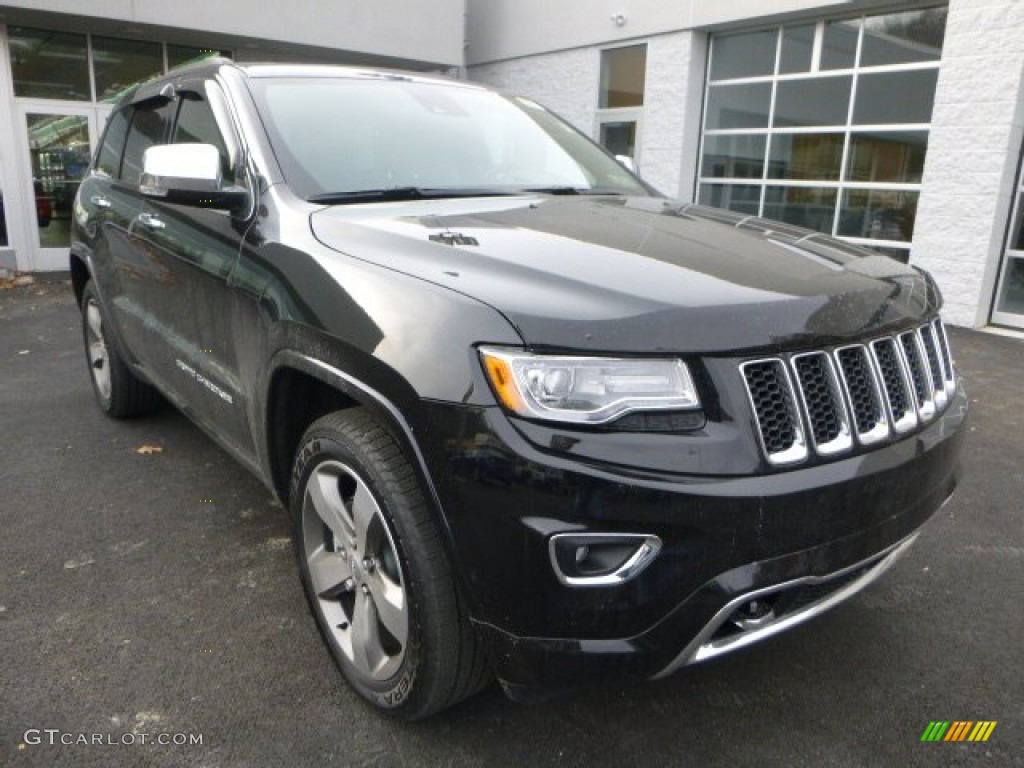 2014 Grand Cherokee Overland 4x4 - Brilliant Black Crystal Pearl / Overland Morocco Black photo #6