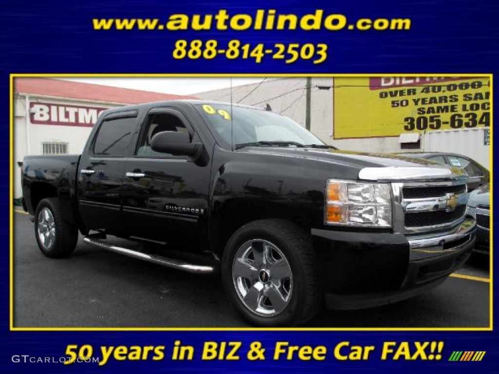 2009 Silverado 1500 LT Crew Cab - Black / Ebony photo #1