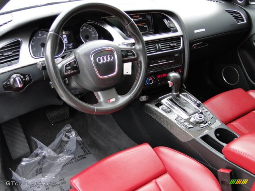 Magma Red Silk Nappa Leather Interior 2010 Audi S5 4.2 FSI quattro Coupe Photo #88000187