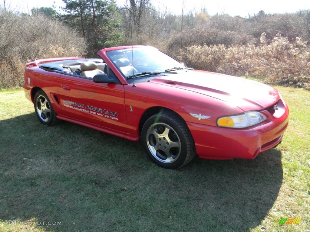 1994 Mustang Cobra Convertible - Rio Red / Saddle photo #8