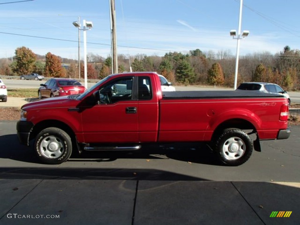 2007 F150 XL Regular Cab 4x4 - Redfire Metallic / Medium Flint photo #5
