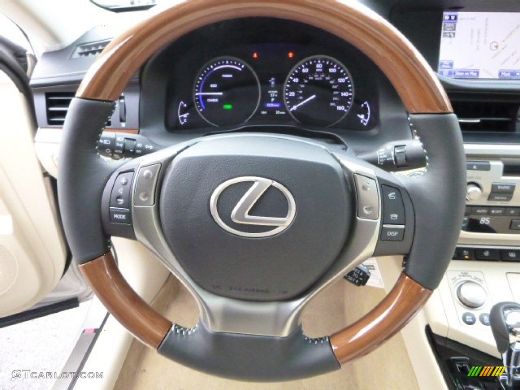 2014 Lexus ES 300h Hybrid Parchment Steering Wheel Photo #88006791