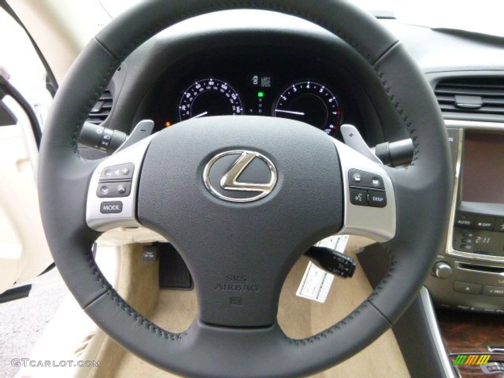 2014 Lexus IS 250 C Convertible Alabaster Steering Wheel Photo #88008077