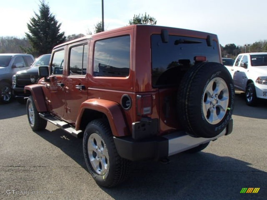 2014 Wrangler Unlimited Sahara 4x4 - Copperhead Pearl / Black/Dark Saddle photo #8