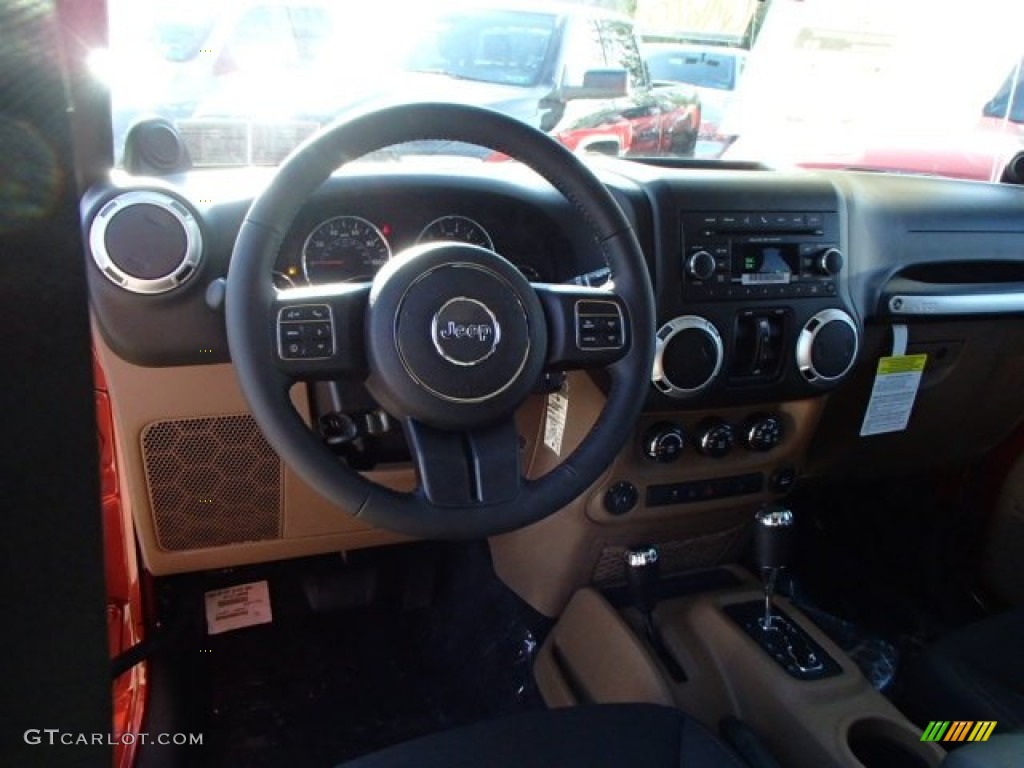 2014 Wrangler Unlimited Sahara 4x4 - Copperhead Pearl / Black/Dark Saddle photo #15