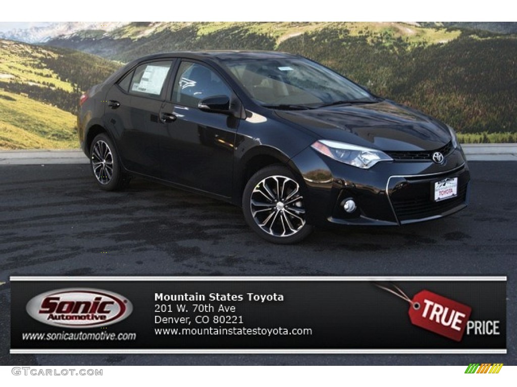 2014 Corolla S - Black Sand Pearl / Steel Blue photo #1