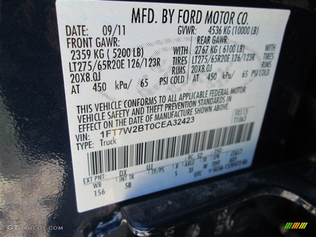 2012 F250 Super Duty Lariat Crew Cab 4x4 - Dark Blue Pearl Metallic / Black photo #10