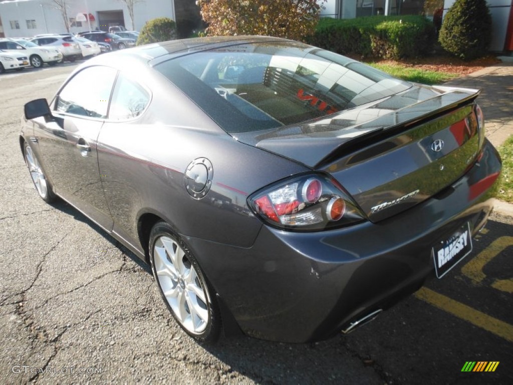 2008 Tiburon GT - Carbon Gray / GT Black Leather/Black Sport Grip photo #4