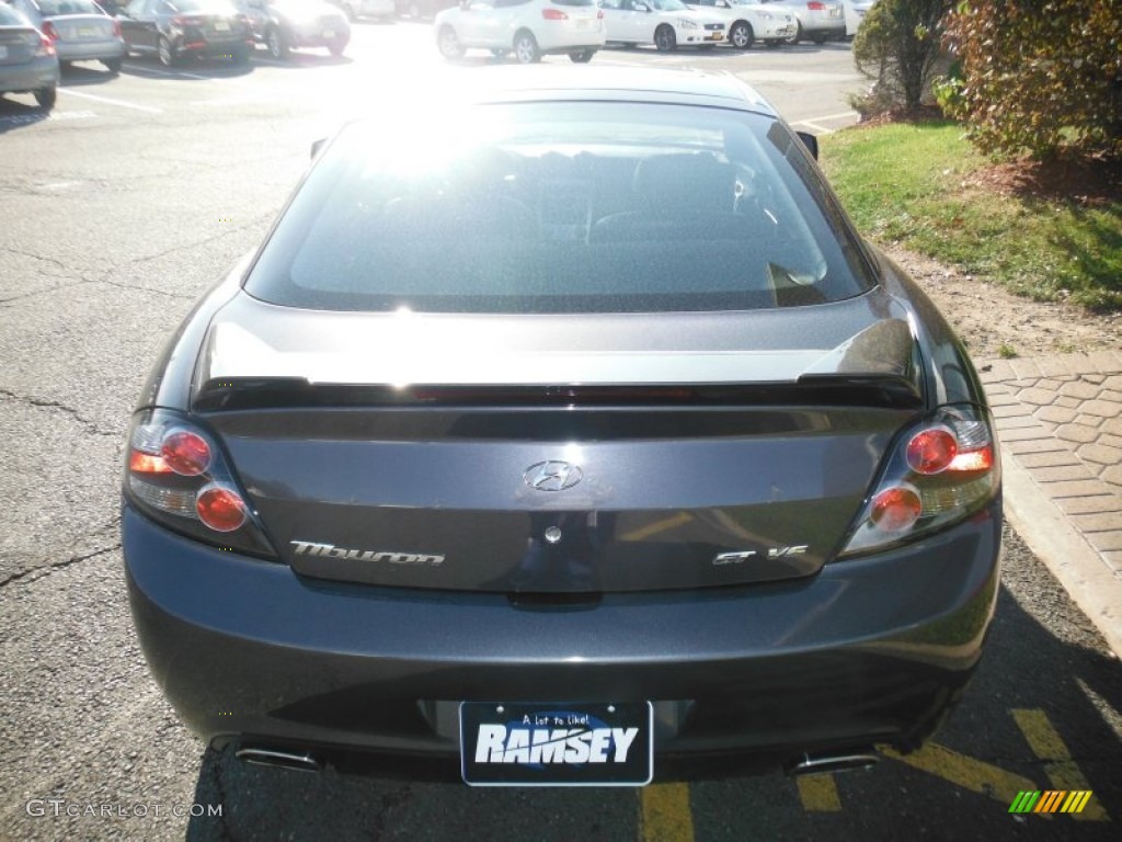 2008 Tiburon GT - Carbon Gray / GT Black Leather/Black Sport Grip photo #5