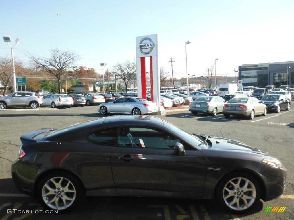 2008 Tiburon GT - Carbon Gray / GT Black Leather/Black Sport Grip photo #7