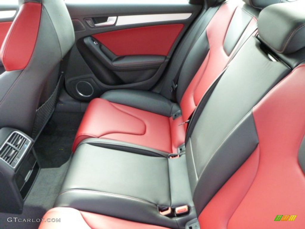 Black/Magma Red Interior 2014 Audi S4 Premium plus 3.0 TFSI quattro Photo #88016889