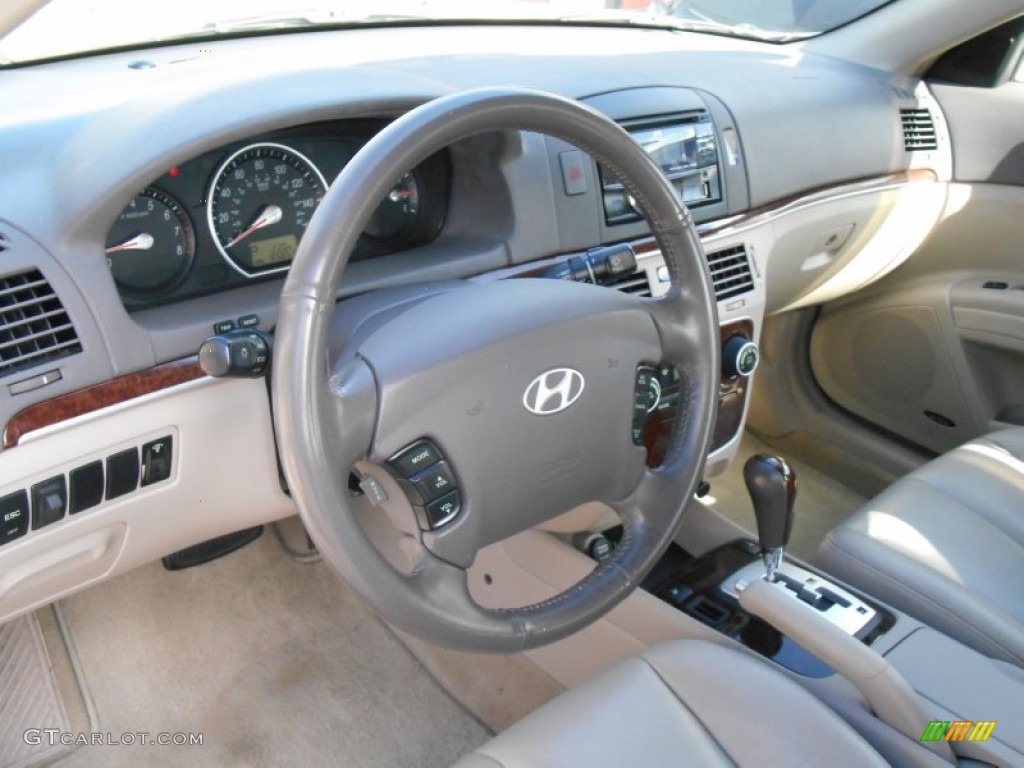 2007 Sonata SE V6 - Arctic White / Beige photo #9