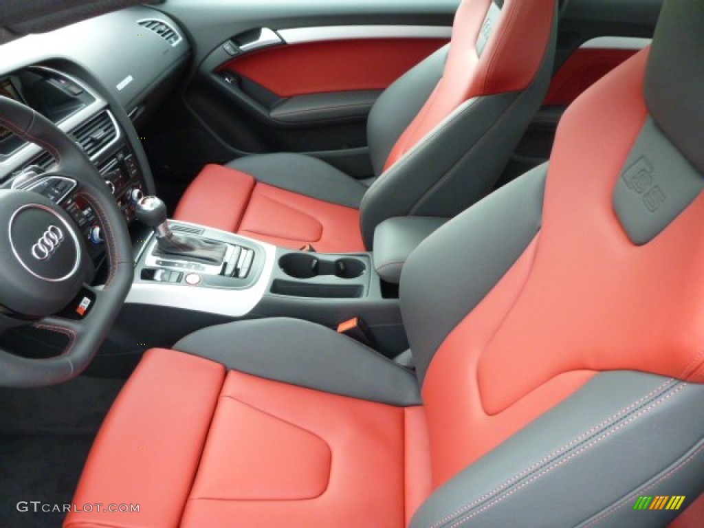 Black/Magma Red Interior 2014 Audi S5 3.0T Premium Plus quattro Coupe Photo #88020078