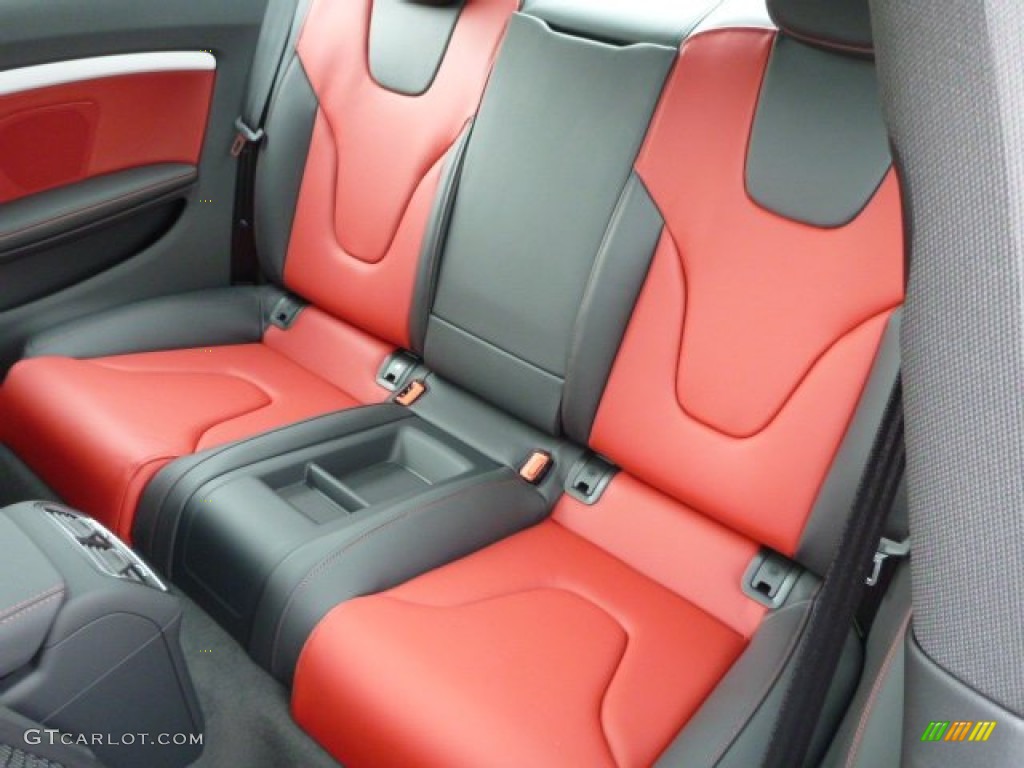 Black/Magma Red Interior 2014 Audi S5 3.0T Premium Plus quattro Coupe Photo #88020099