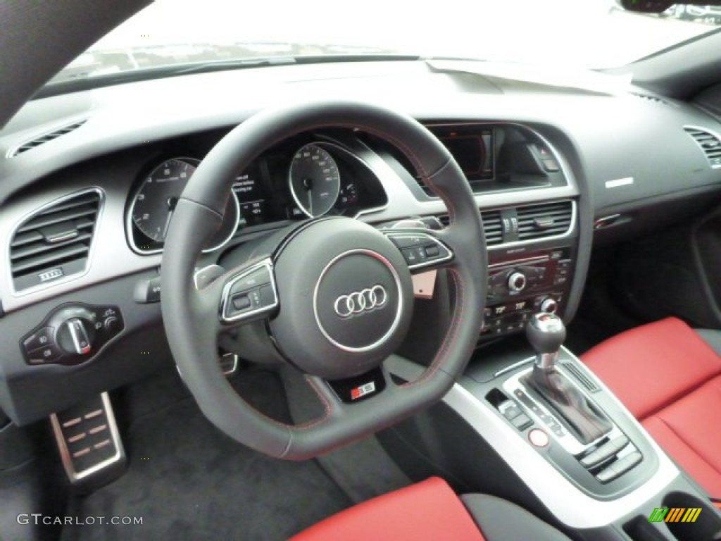 2014 Audi S5 3.0T Premium Plus quattro Coupe Black/Magma Red Dashboard Photo #88020123